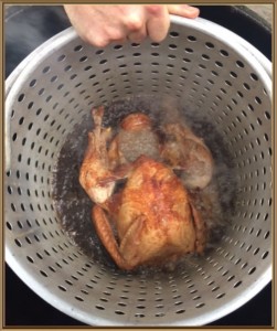 Turkey in fryer
