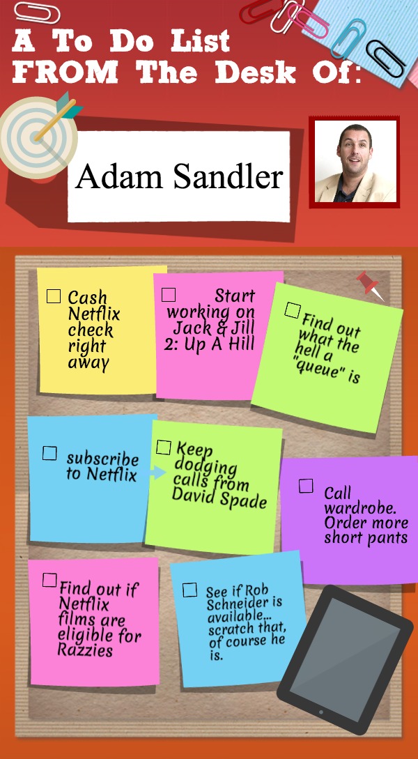 Adam Sandler To Do List
