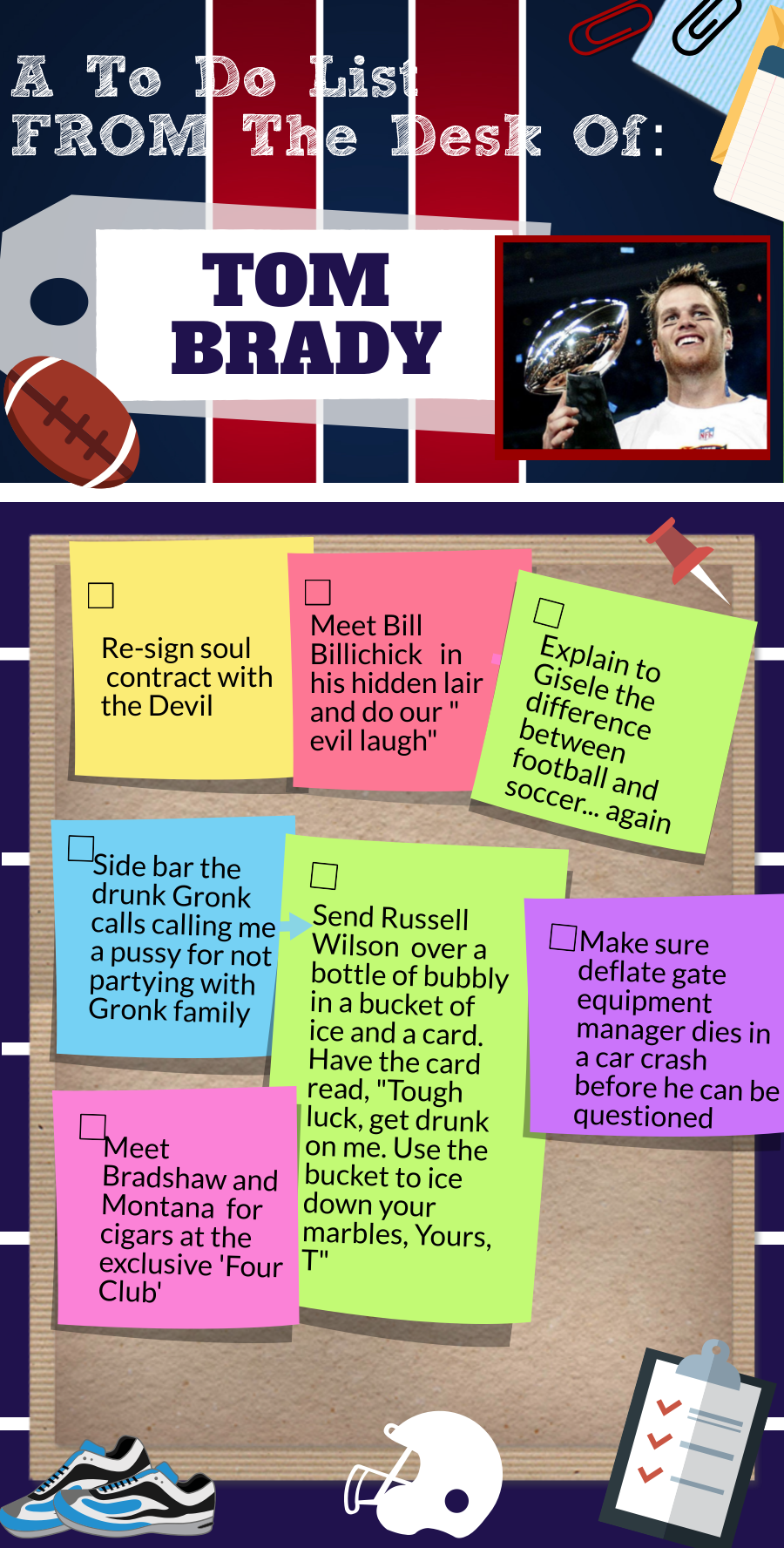 TO DO LIST TOM BRADY
