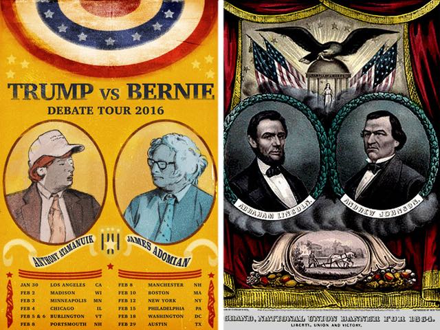 4 Trump vs Bernie Poster and inspiration