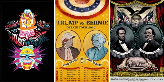 Poster Trio Trump Sanders Debates