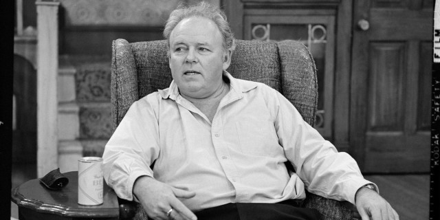 LOS ANGELES - JANUARY 25: ALL IN THE FAMILY Carroll O'Connor as Archie Bunker in "Archie and The Quiz". Image dated January 24, 1975. (Photo by CBS via Getty Images)
